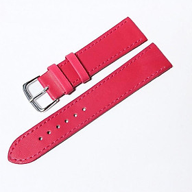 Dây da đồng hồ P16 trơn có đường may không thấm nước size 12 14 16 18 mm Phụ kiện đồng hồ