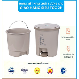 Thùng rác bật tròn 6L Hokori sang trọng, lịch sự kèm ruột - Hàng Việt Nam