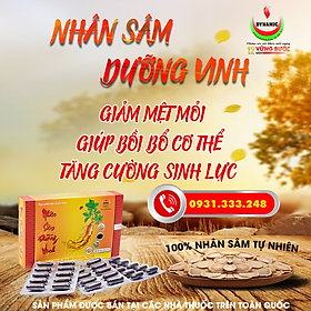 NHÂN SÂM DƯỠNG VINH - NĂNG ĐỘNG - Giúp bồi bổ cơ thể , hỗ trợ giảm mệt mỏi