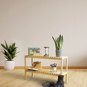 KỆ GỖ ĐỂ GIÀY DÉP XUẤT KHẨU 2 TẦNG SIZE 80CM - BENCH 2 FLOOR NATURAL