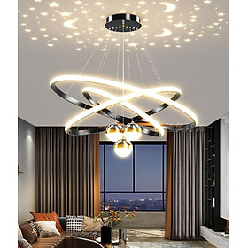 Mua Đèn thả MONSKY IVEN 3 vòng 3 rọi hiện đại phản chiếu hình trăng sao vô cùng đẹp mắt 3 chế độ ánh sáng
