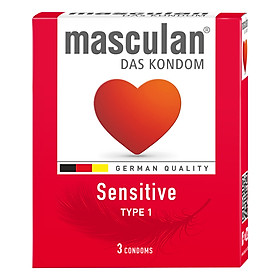 Hộp 3 Cái Bao Cao Su Masculan Sensitive