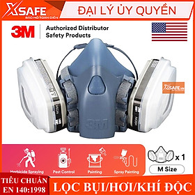 Mua Bộ mặt nạ phòng độc 3M 7502 7 món - Mặt nạ chống độc - chống bụi - Mặt nạ phun sơn chống hóa chất (7502-6001-5N11-501)  XSAFE 