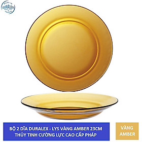 {Hàng chính hãng} Bộ 2 dĩa Duralex - lys 23 cm  Thủy tinh cường lực cao cấp Pháp