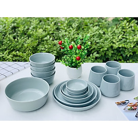 Bộ bát đĩa 4 người 15P - Mono - Erato - Hàng nhập khẩu Hàn Quốc