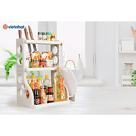 Kệ gia vị nhựa VIệt Nhật đựng nhiều đồ - kệ đựng gia vị 3 tầng