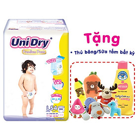 Tã quần UniDry Premium L54 tặng 1 thú bông bất kỳ hoặc 1 sữa tắm Wesser 200ml