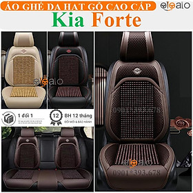 Áo trùm lót bọc ghế xe ô tô Kia Forte da PU hạt gỗ tự nhiên CAO CẤP