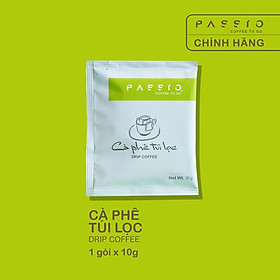 Cà phê túi lọc 100% nguyên chất rang mộc - Passio Coffee (1gói x 10g)