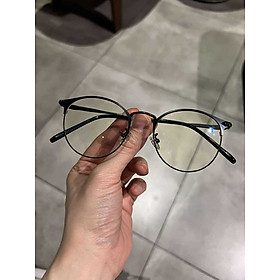 Kính Mắt tròn kim loại đen cao cấp