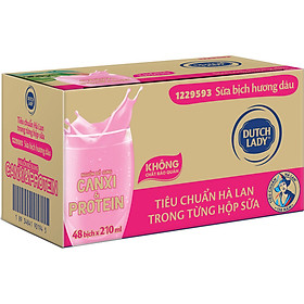 Thùng 48 Bịch Sữa Tiệt Trùng Dutch Lady Cô Gái Hà Lan Hương Dâu 180ml