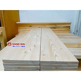 Tấm gỗ thông mặt rộng 24cm x dày 2cm x dài 1m2 + láng nhẵn mịn 4 mặt