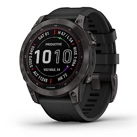 Đồng Hồ Thông Minh Garmin Fenix 7 Sapphire Solar Carbon Gray DLC Titanium with Black Band - Hàng Chính Hãng