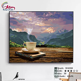 Mua Tranh tô màu theo số Gam tách cà phê sớm SV4350
