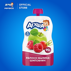 Trái cây nghiền vị táo, mâm xôi và tầm xuân Agusha 90g dành cho bé từ 5 tháng trở lên