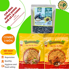 KHÔ GÀ LÁ CHANH - CHÀ BÔNG - HẠT HƯỚNG DƯƠNG COMBO 3 BỊCH - MỖI BỊCH 100G