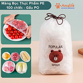 Mua 100 Túi Màng Bọc Thực Phẩm PE An Toàn Túi Gấu Có Chun Bọc Đồ Ăn Co Giãn Siêu Dai Cao Cấp Chính Hãng Amalife