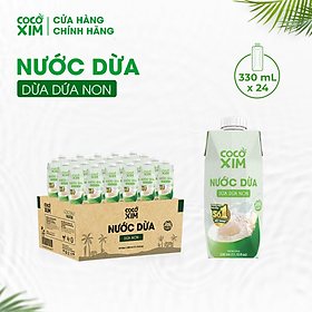 Thùng 24 Hộp Nước dừa đóng hộp Cocoxim dừa dứa non dung tích 330ml/Hộp