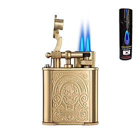 Mua Combo Hộp Quẹt Bật Lửa Khò 2 Tia Kiêm Đục Xì Gà JF086 + Tặng Bình Bơm Ga Chuyên Dụng Cho Bật Lửa