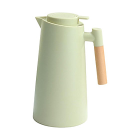 1L Thermal Coffee Carafe Double Wall Vacuum Coffee Pot Tea Carafe Thermos Pot Wood Handle Water Kettle Insulated Flask
