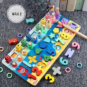 Bộ Câu Cá Bảng Số Hình Bằng Gỗ Thông Minh Cho Bé