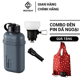 COMBO Pin Dự Phòng 10000 mAh Và Đèn LED Dã Ngoại 7.5W NESTOUT - Hàng Chính Hãng - ELECOM OFFICIAL SHOP