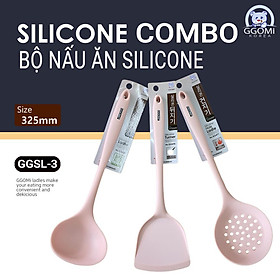 [HÀNG CHÍNH HÃNG]Bộ dụng cụ nấu ăn bằng silicone an toàn sức khỏe, 4 màu sắc sặc sỡ dài 33cm GGOMi Hàn Quốc GGSL