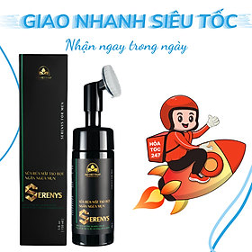 Sữa rửa mặt dạng bọt tuyết serenys ,ữa rửa mặt tạo bọt mềm mịn làm sạch sâu tinh dầu tràm trà cho da mụn da dầu nhạy cảm serenys 150ml - hàng chính hãng