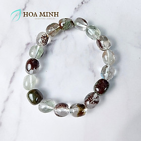 Vòng tay đá Thạch Anh Ưu Linh tự nhiên hạt lu bo tròn size 9x10 li phong cách cá tính, thời trang không kén mệnh - 16-17.5cm