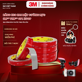 Băng Keo 2 mặt cường lực 3M VHB GPL-110GF màu xám - dày 1.1mm  - Dán vè mưa,Logo, Đồ chơi xe, vật dụng gia đình