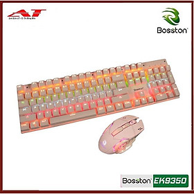 Bộ Phím Chuột Cơ Bosston EK9350 Màu Hồng (Pink)