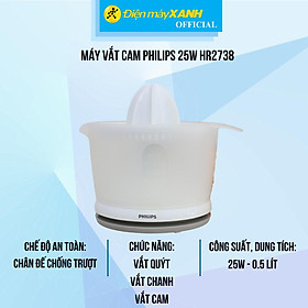 Mua Máy vắt cam Philips 25W HR2738 - Hàng Chính Hãng