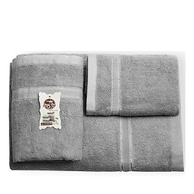 Bộ 3 khăn tắm gia đình cao cấp dệt 100% cotton, khăn tắm, khăn gội, khăn mặt