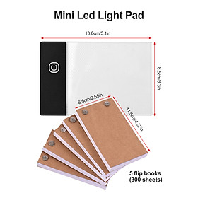 Flip Book Kit with Light Pad LED Light Box Tablet 300 Sheets Drawing Paper Flipbook with Binding Screws for Drawing