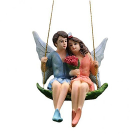2X Miniature Fly Wing Couple Fairy Figurines Dollhouse Garden Patio Decor Toy