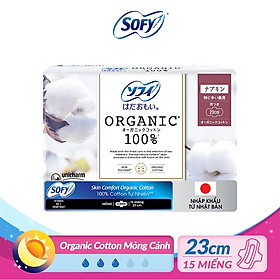 Băng Vệ Sinh Sofy Skin Comfort Organic Siêu Mỏng Có Cánh 23cm gói 15 miếng
