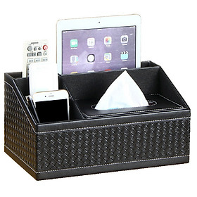 Mua Hộp khăn giấy da có 3 ngăn tiện dụng 23.5x9.5x15cm - giao màu và hoa văn ngẫu nhiên