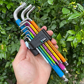 Bộ khóa lục giác thép không gỉ nhiều màu sắc 3950/9 Hex-Plus Multicolour Stainless 1 L-key set, metric, stainless Wera 05022669001