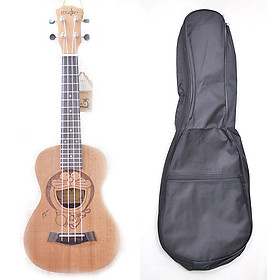 Mua Đàn Ukulele Concert gỗ hình Đôrêmon (tặng kèm bao đựng  sách học  phím gảy)