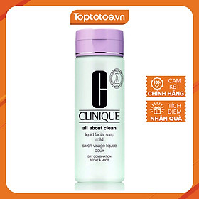 Sữa Rửa Mặt Dành Cho Da Hỗn Hợp, Da Khô Liquid Facial Soap Mild - Clinique - 6F37010000 (200ml)
