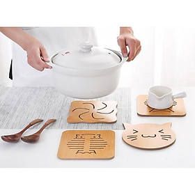Mua Đế Lót Nồi Gỗ  Lót Cốc Gỗ Cách Nhiệt - Tấm Lót Nồi Xoong  Chén Bát  Ly Cốc...