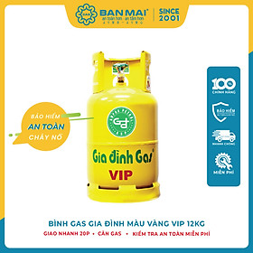 Bình Gas Gia Đình Màu Vàng VIP 12kg