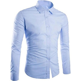 Áo sơ mi nam công sở dài tay màu xanh biển