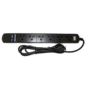Ổ cắm điện NOATEK 6 phích cắm dài 2 mét, màu đen