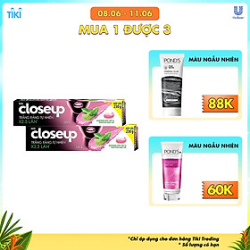 Combo 2 Kem đánh răng dạng Gel Closeup Trắng Răng Tự Nhiên Khoáng Đất Sét & Matcha Bạc Hà 230g