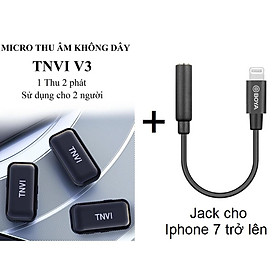 Mua Micro Thu Âm TNVI V3 Cài Áo Không Dây 1 Thu 2 Phát  Mic Mini  Thiết Bị Thu Âm Cài Áo Tốt Nhất Hàng Chính Hãng