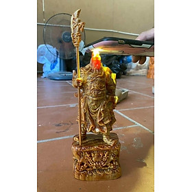 Mua Tượng quan công đứng trên đầu hổ phù bằng gỗ huyết long kt cao 40