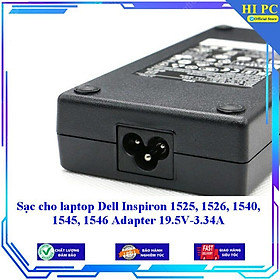 Sạc cho laptop Dell Inspiron 1525 1526 1540 1545 1546 Adapter 19.5V-3.34A - Kèm Dây nguồn - Hàng Nhập Khẩu