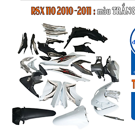  Dàn áo xe WAVE RSX 110 nhựa nguyên sinh ABS cao cấp màu TRẮNG đời 2010 -2011- TKB-549-988
