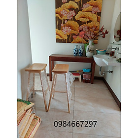 Mua Ghế gỗ bar Đảo Võng mầu gỗ tự nhiên Chiều Cao 75cm